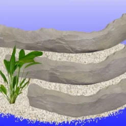 Terrasse M 44x23x8,5 Cm, Farbe Sandstein-Hell, Aquarium-Dekoration Aus Mineralguss